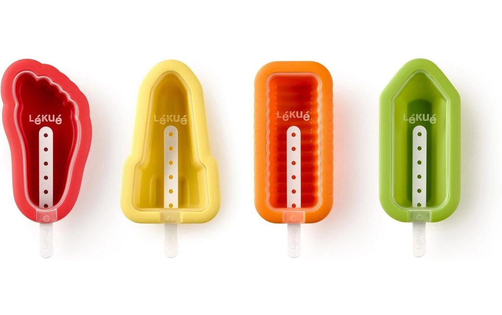 Lékué Moule à glace Fun, Silicone, set de 4