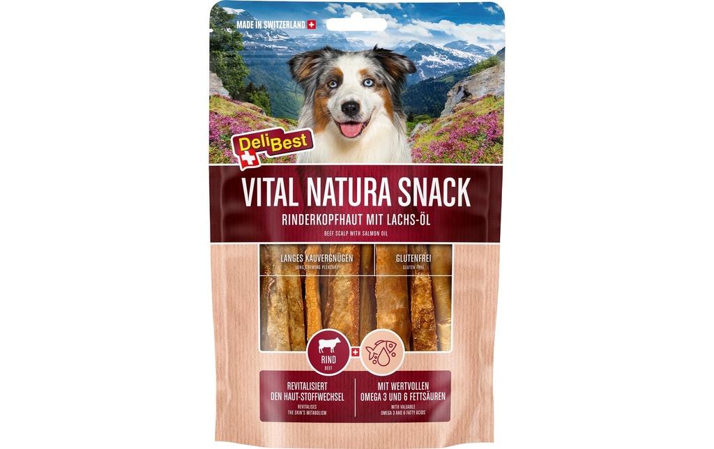 DeliBest Bâtonnet à mâcher Vital Natura Snack à l'huile de saumon sauvage, 200 g