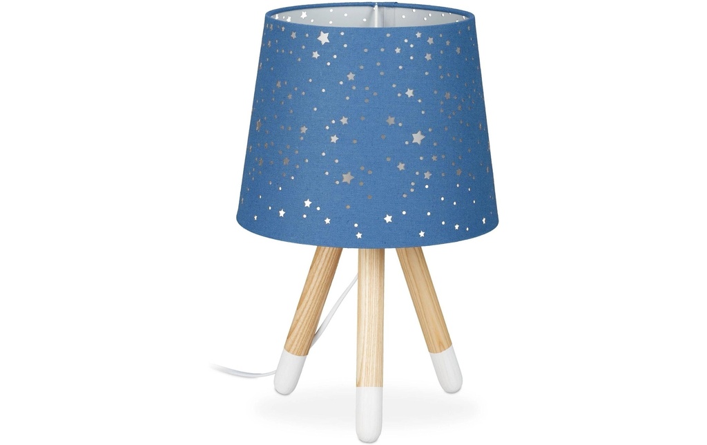 relaxdays Lampe de table Étoiles Bleu foncé