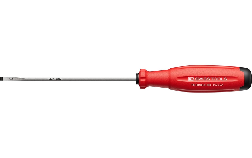 PB Swiss Tools Tournevis pour vis à fente PB 38100.0-100 100 mm Plat