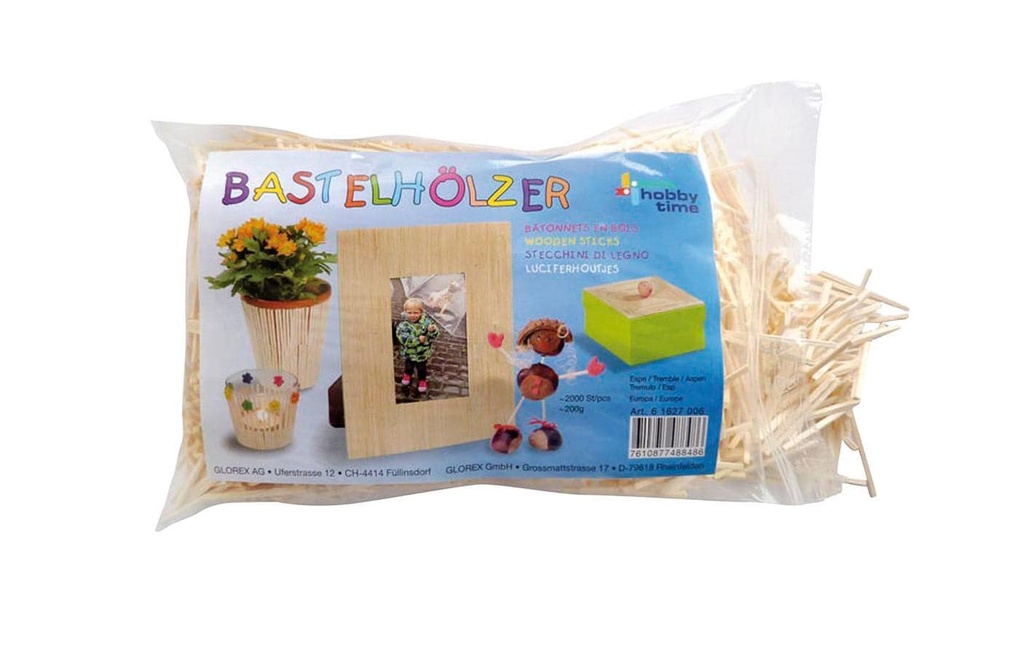 Glorex Petites pièces en bois Bois de bricolage, 2000 pièces