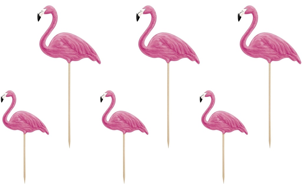 Partydeco Topper pour gâteau Aloha Flamingos 1 Pièce/s, Rose