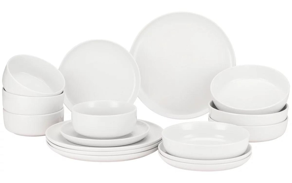 Mäser Set d’assiettes Navina 16 pièces, blanc