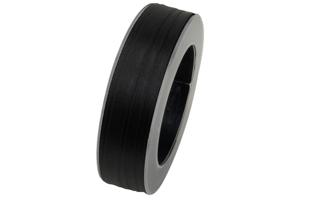 GOLDINA Ruban de satin 10 mm x 25 m, noir, 1 pièce