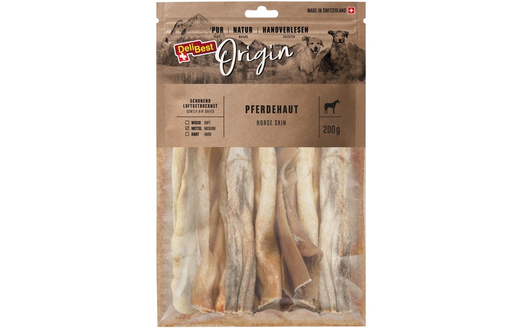 DeliBest Produit à mâcher  Peau de cheval d'origine 200 g