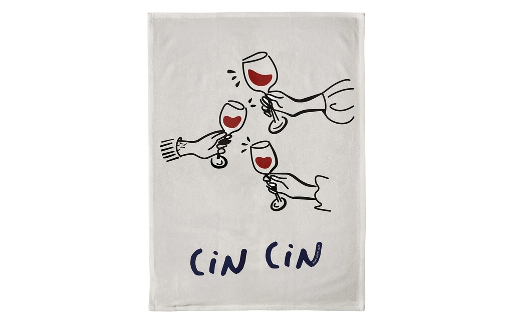 Chic Mic Torchon pour la vaisselle Cin cin Noir/Blanc