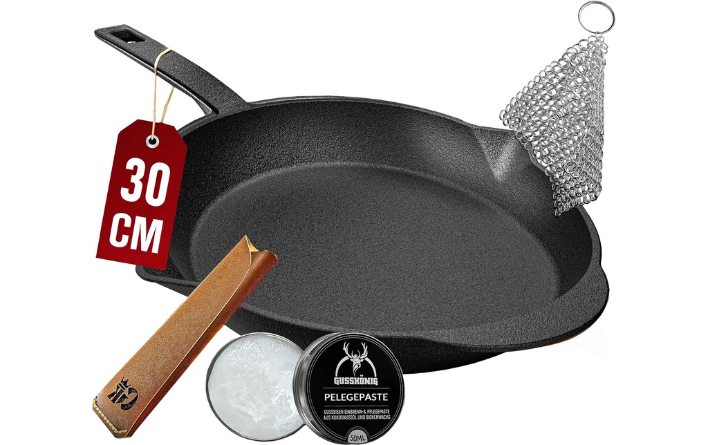 Gusskoenig Poêle à frire 30 cm avec poignée en cuir