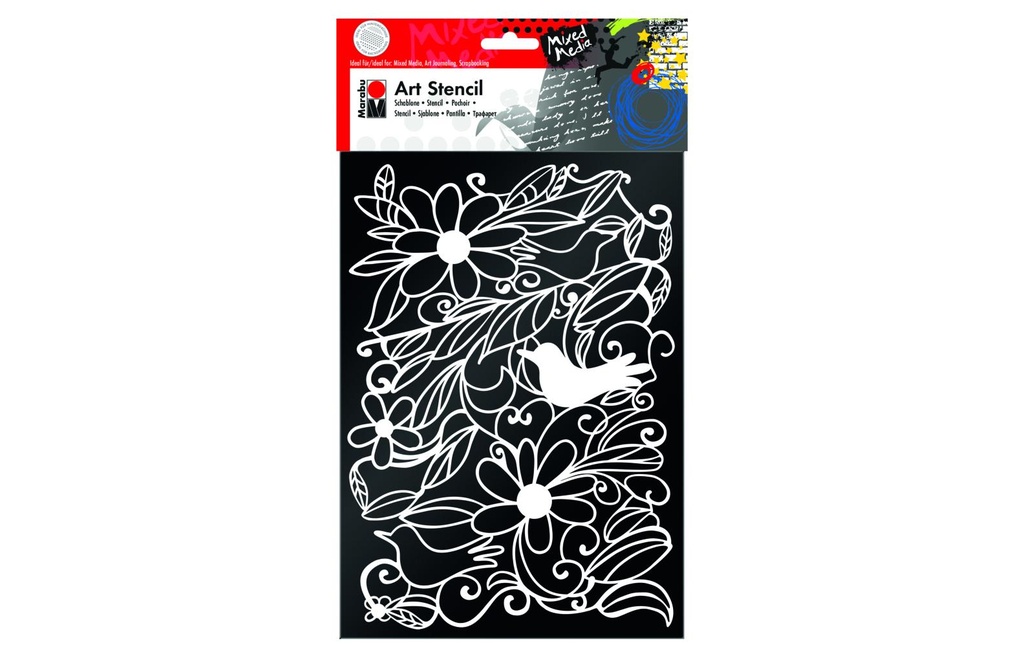Marabu Gabarit Art Stencil Jardin fleuri