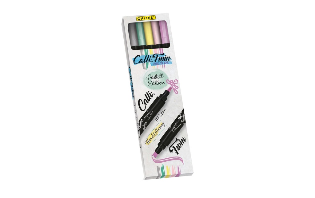 Online Brushpen Callibrush Twin Handlettering Pastel, 5 pièces