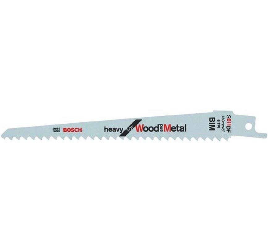 Bosch Professional Lame de scie sabre S 611 DF Heavy Wood and Metal, 5 pièces
