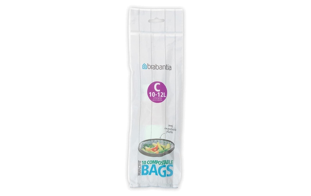 Brabantia Sacs poubelle pour déchets verts PerfectFit 12 l, 10 Pièce/s