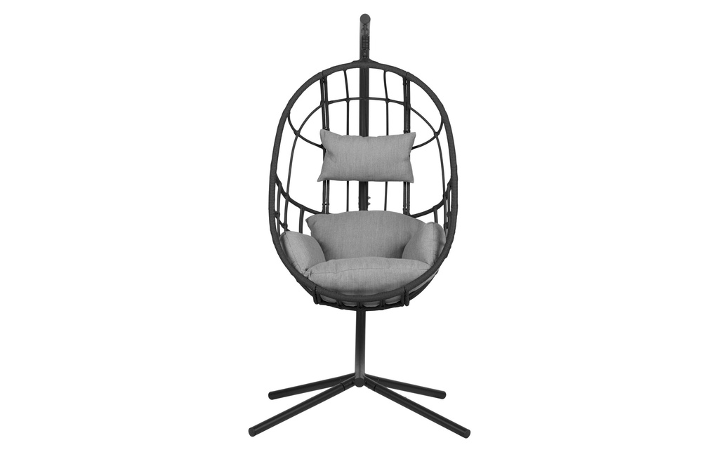 Schou Fauteuil suspendu Jerry, avec coussin, 128 x 128 x 190 cm – noir