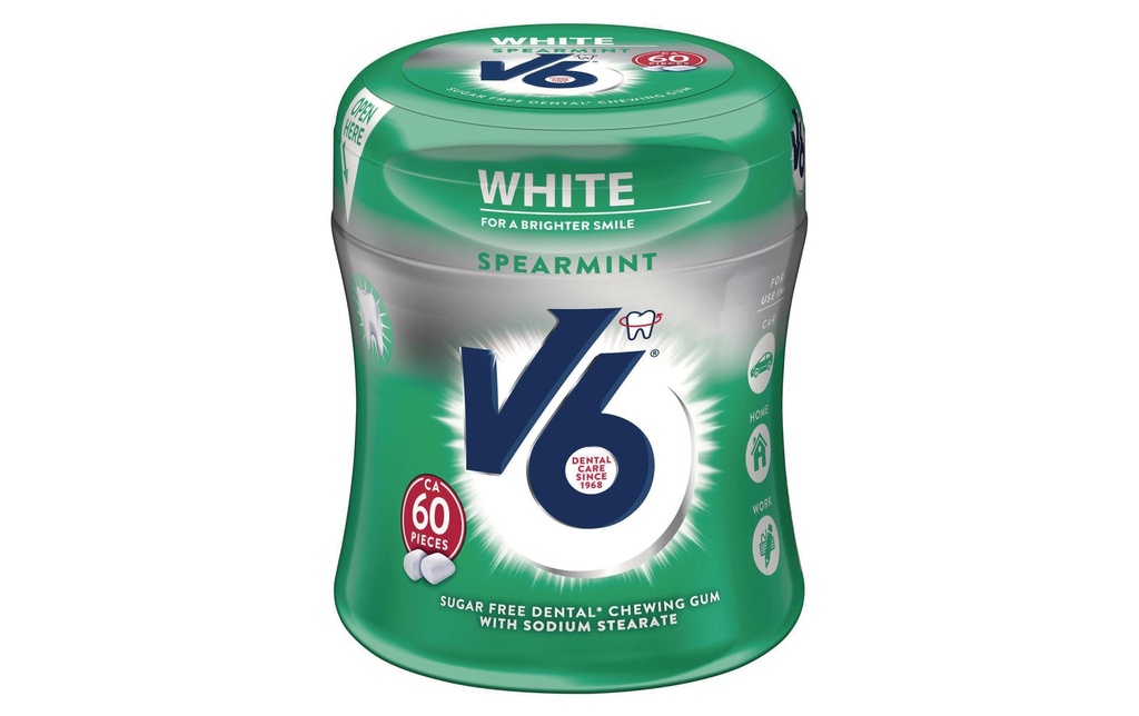 V6 Chewing-gum White Spearmint 87 g