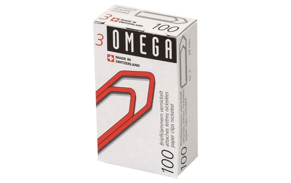 OMEGA Att.-lettres 3/100 nickelées (100 pces)