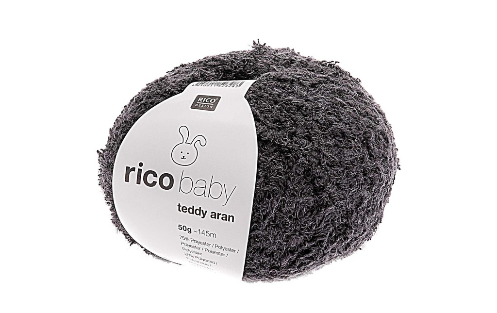 Rico Design Laine Baby Teddy Aran 50 g Gris foncé