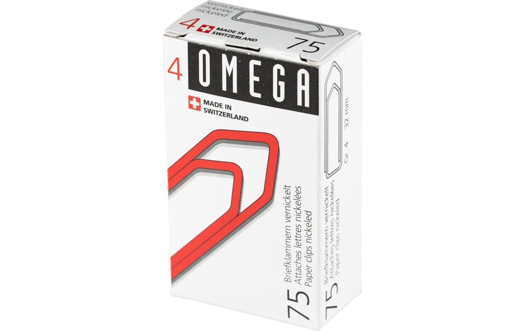OMEGA Att.-lettres 4/75 nickelées (75 pces)