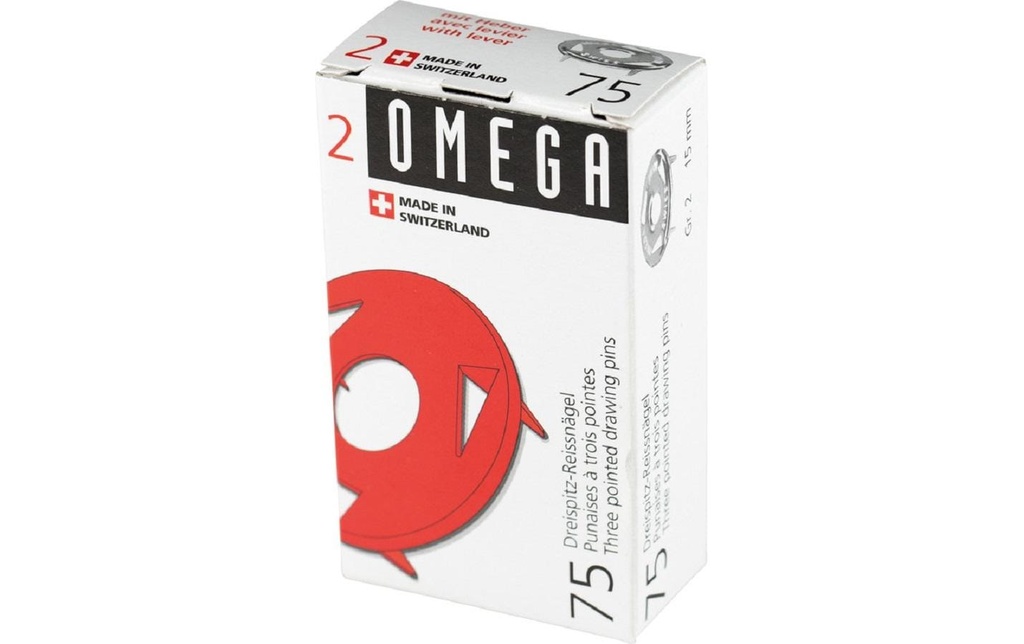 OMEGA Punaises 3 pointes 2 av.levier (75 pces)