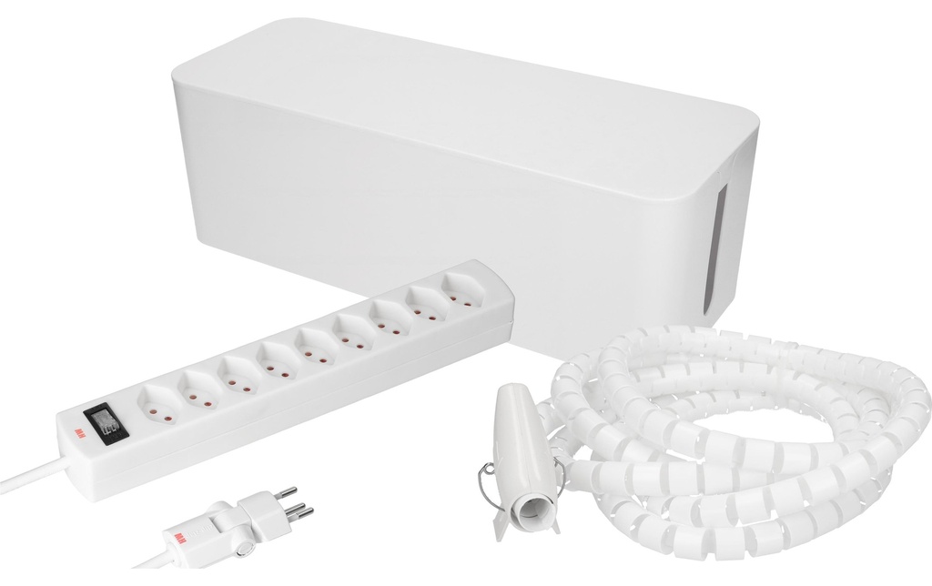 Max Hauri Boîte à câbles avec bande de connexion 9x T13 Blanc