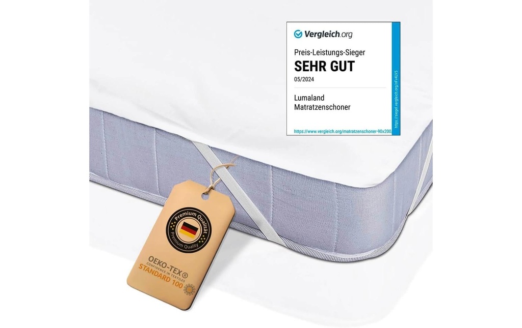 Lumaland Couvre-matelas 100 x 200 cm, Blanc