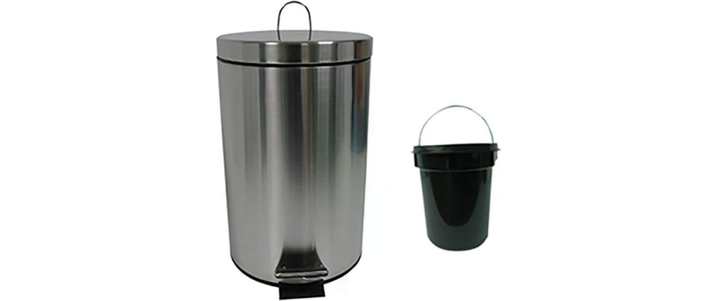 MSV Poubelle à pédale 20 l, Gris