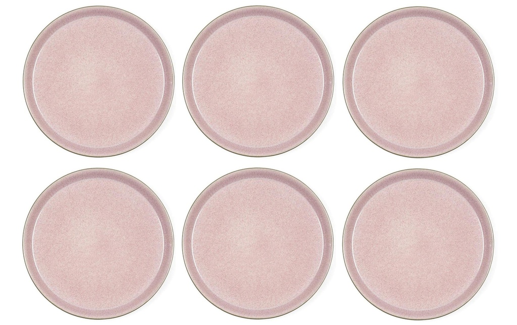 Bitz Assiette non décorative Ø 27 cm, 6 pièces, Gris/Rose clair