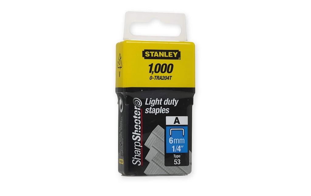 STANLEY Agrafes Typ A 6mm (1000 pces)