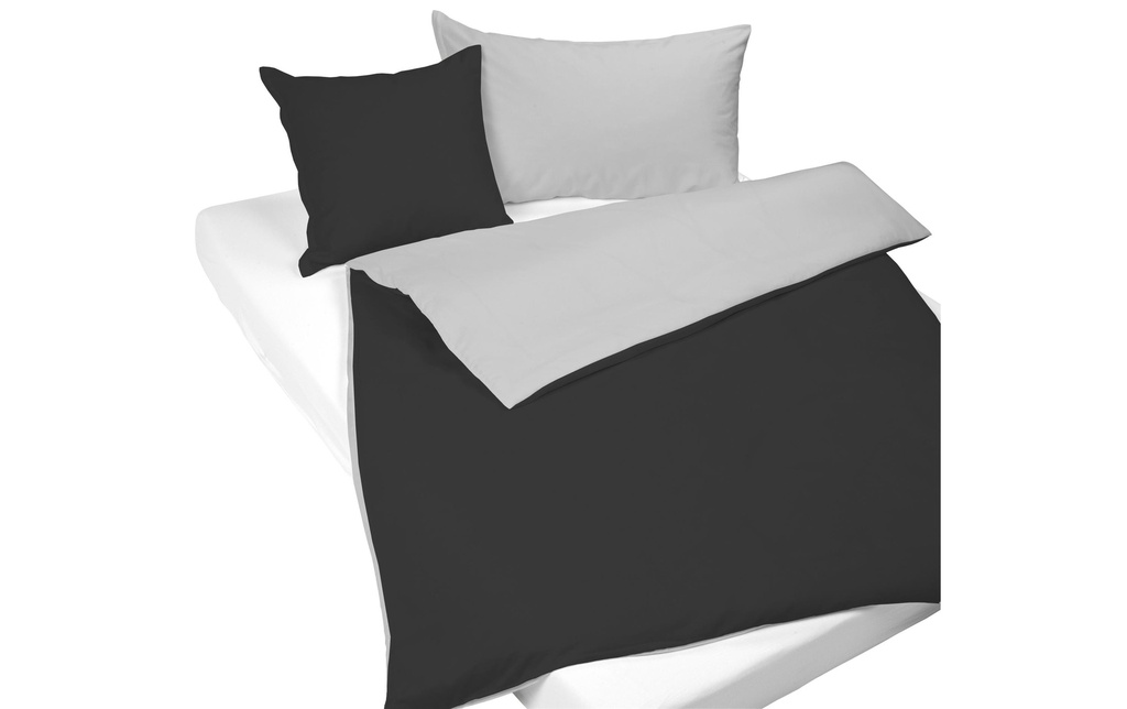 Nobilium Taie d’oreiller Mia 65 x 100 cm, Argent/Anthracite