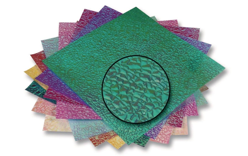 Folia Feuilles origami Gaufrage de cristal irisé Couleur assortie