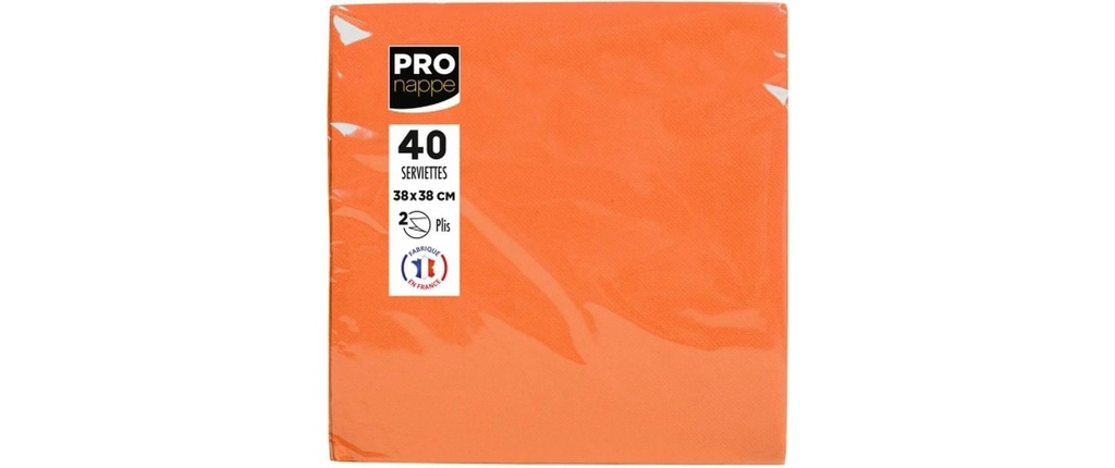 PRO nappe Serviettes en papier Orange 38 cm x 38 cm, 40 Pièce/s