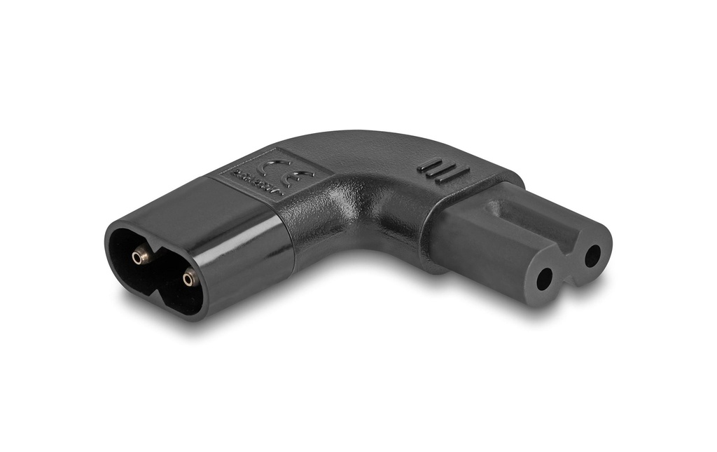 Delock Fiche adaptateur IEC60320 C8 - C7, coudé G/D