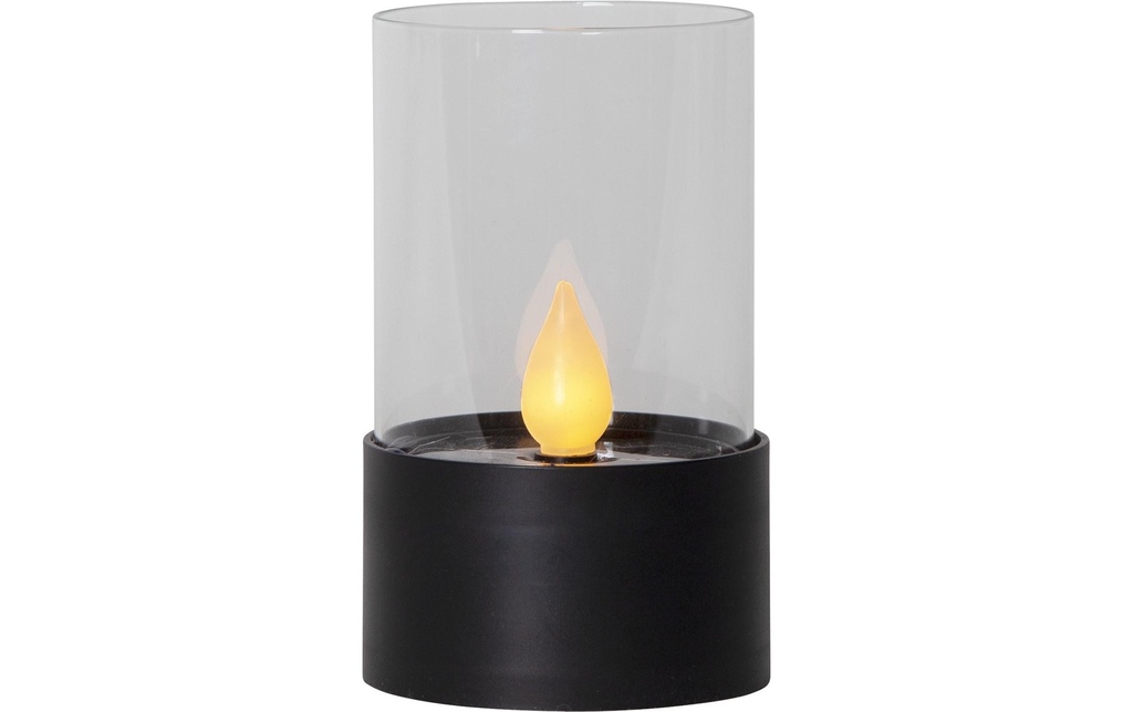 Star Trading Bougie LED Solar Puloun, Ø 8.5 x 14 cm, Noir