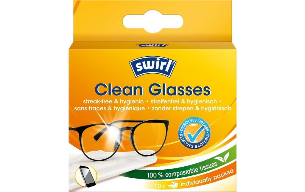 Swirl Lingettes nettoyantes pour lunettes 10 Pièce/s, Blanc