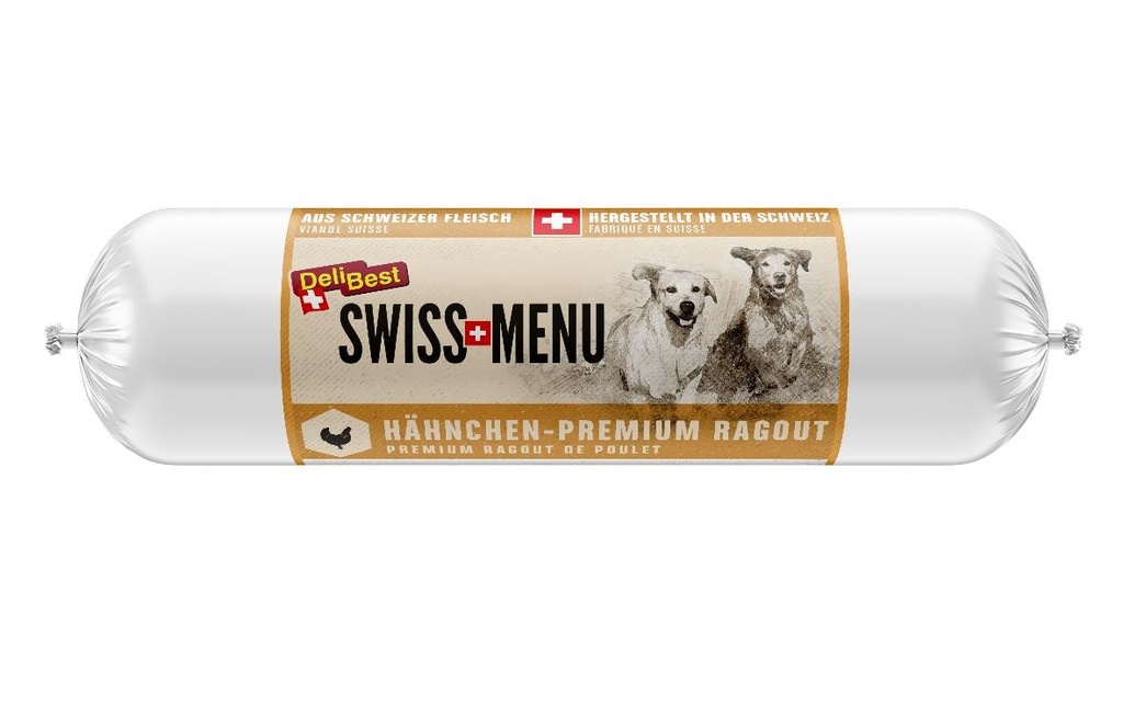 DeliBest Alimentation humide MENU SUISSE Poulet PremiumRagout, 400 g
