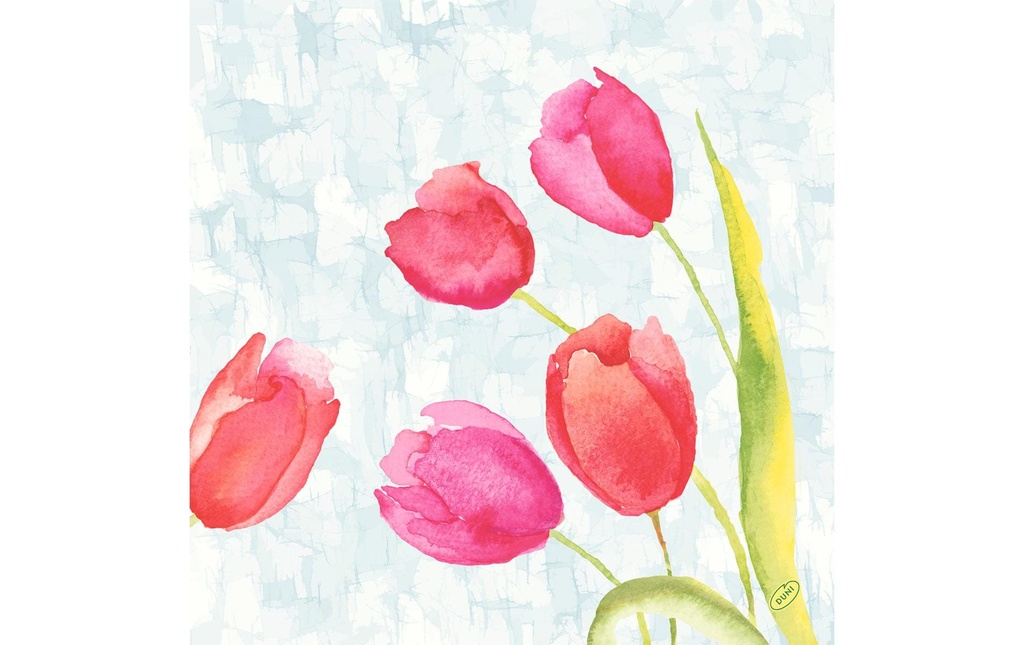 Duni Serviette en tissu Painted Tulips 40 cm x 40 cm, 50 Pièce/s
