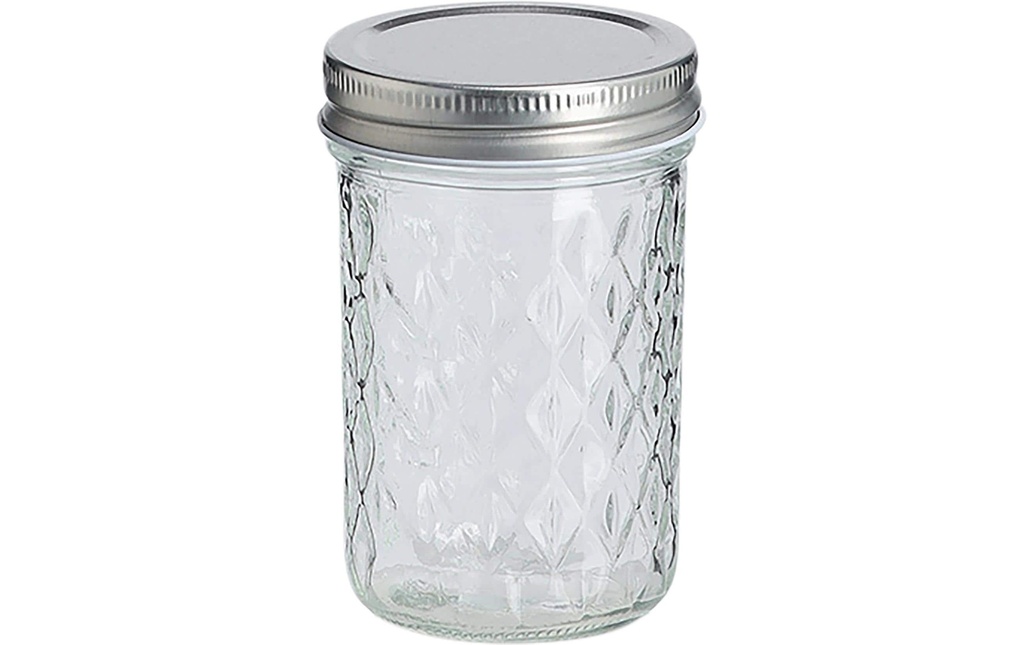 Zeller Present Bocal à provisions avec structure 0.25 l, Transparent/Argenté