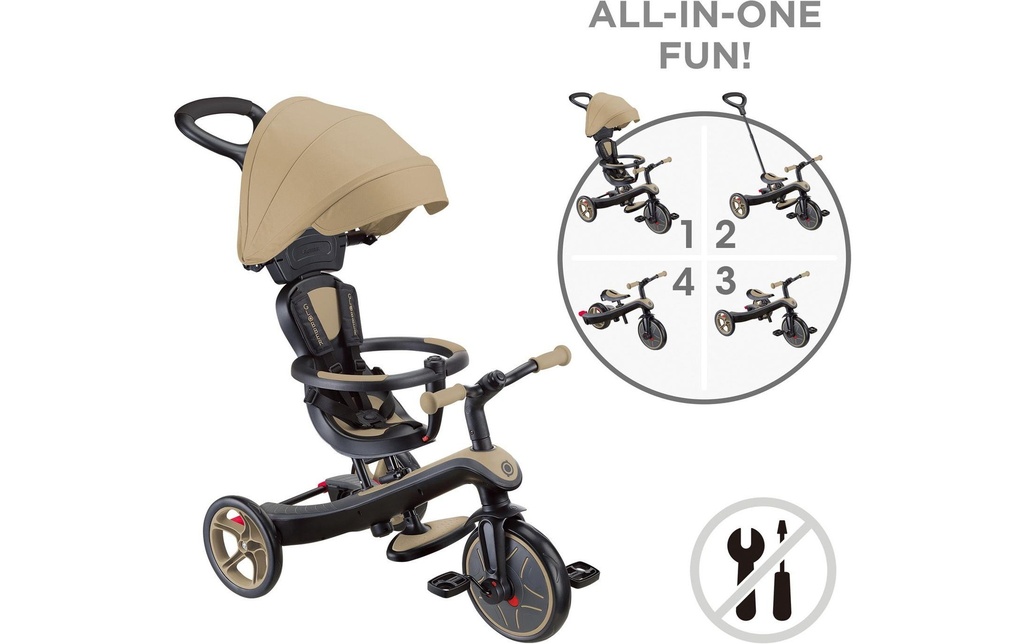 GLOBBER Tricycle Trike Explorer 4 en 1 Sable