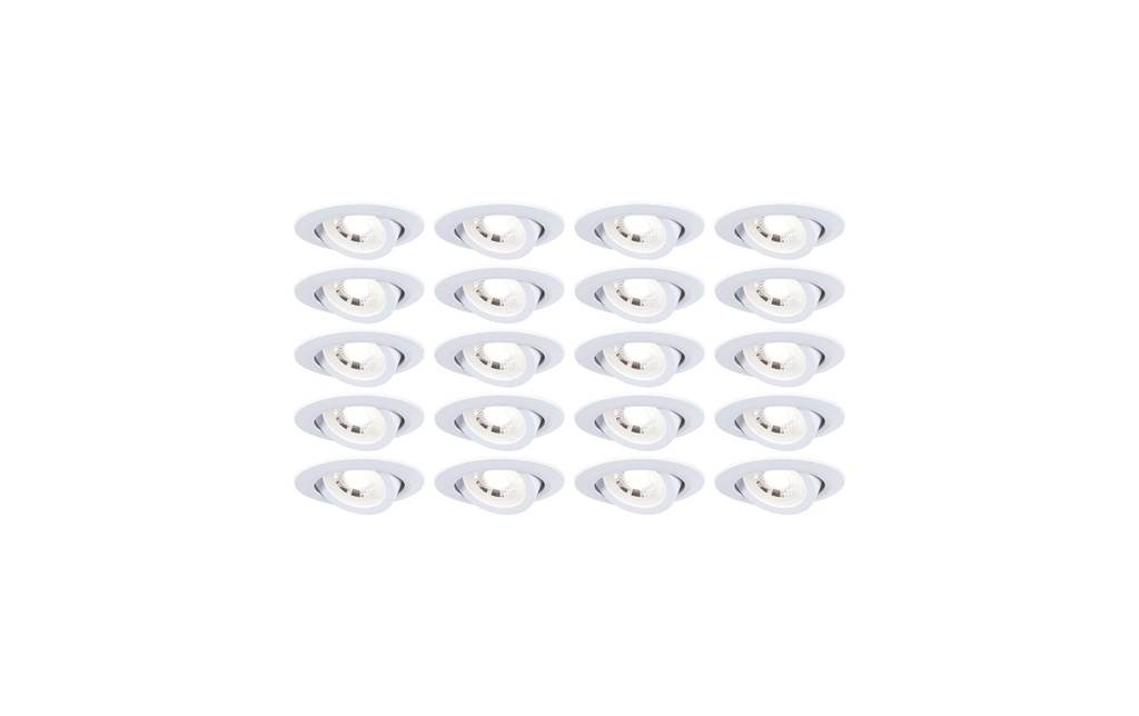 Paulmann Luminaire encastré Set de 20 LED orientables rondes 82 mm