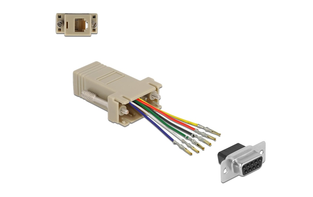 Delock Adaptateur D-Sub 9 broches vers RJ12 6P/6C, kit de montage 0.052 m