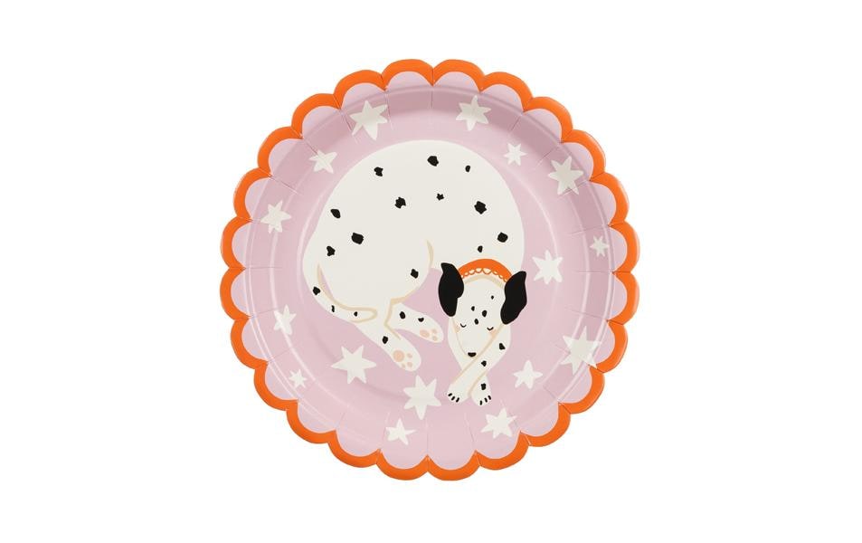 Partydeco Assiettes jetables Dalmatien 18 cm, 6 pièces