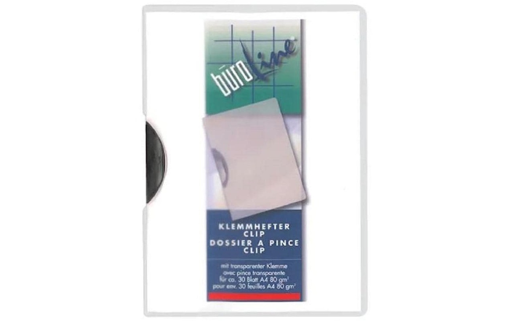 Büroline Chemises à clip Clip A4 Gris/Transparent