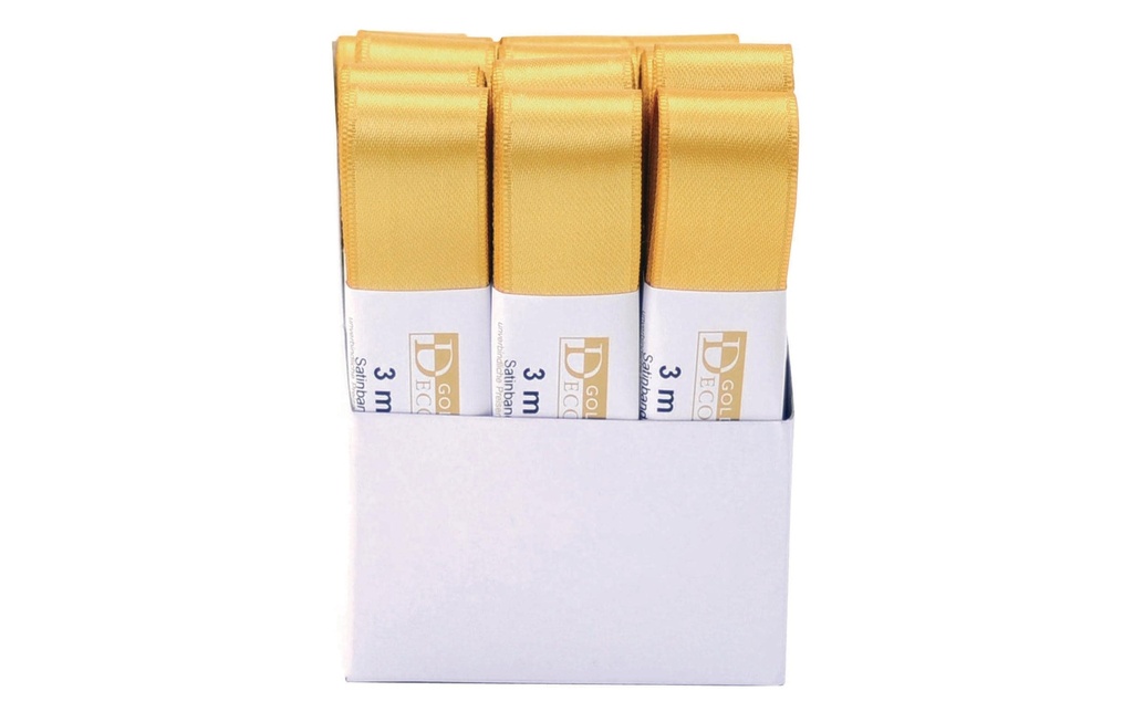 GOLDINA Ruban de satin 25 mm x 3 m, or, 1 pièce