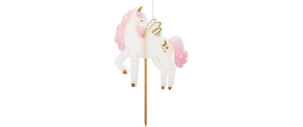 Partydeco Bougie Licorne 9 cm, 1 pièce