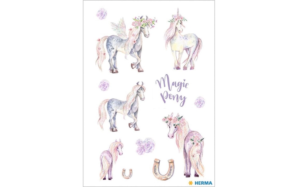 Herma Stickers Autocollant à motif Magic Pony, 2 feuilles