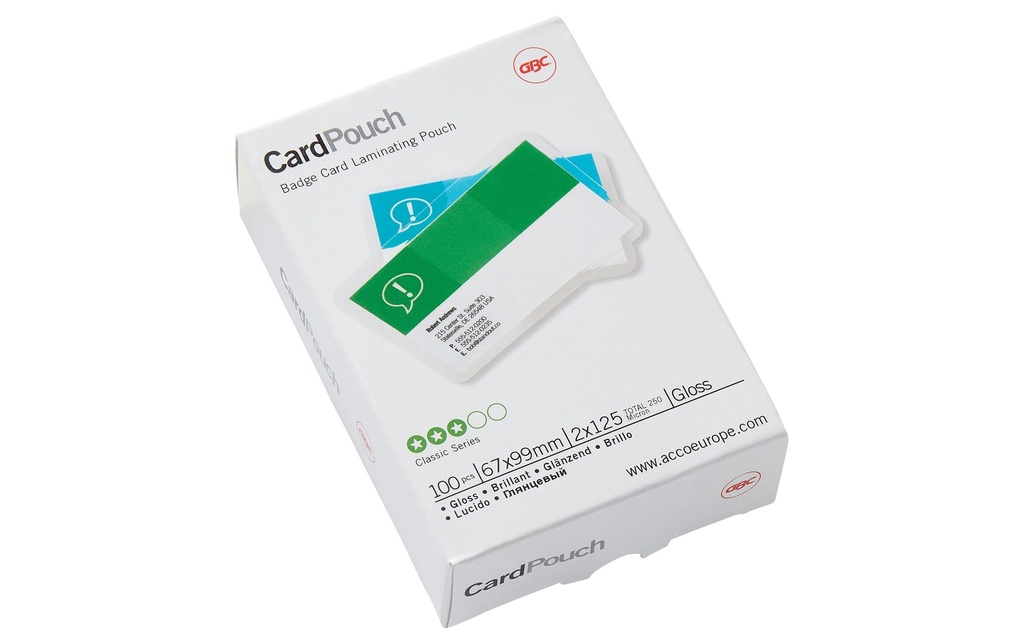 GBC Film laminé Card petit format, 125 mic, 100 pièces