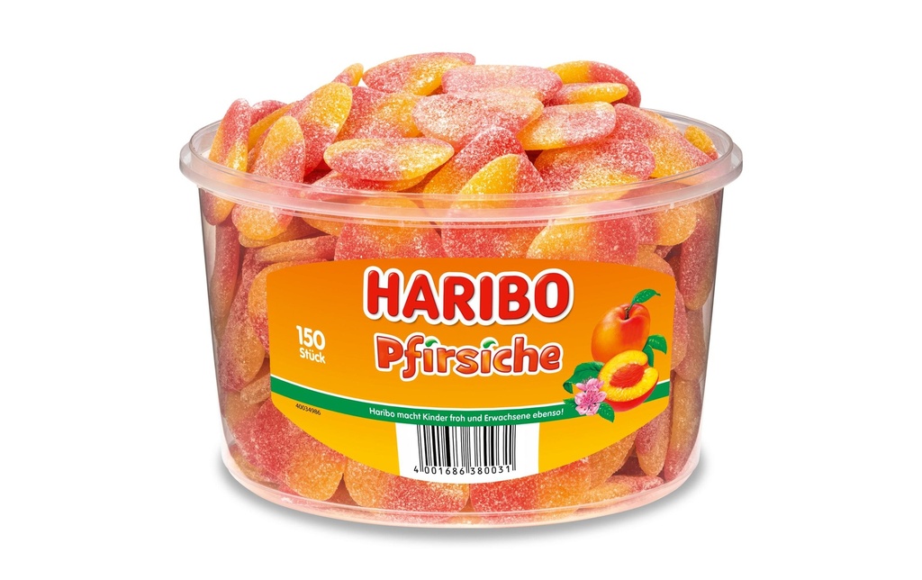 Haribo Bonbons gommeux Pêches en boîte 1350 g