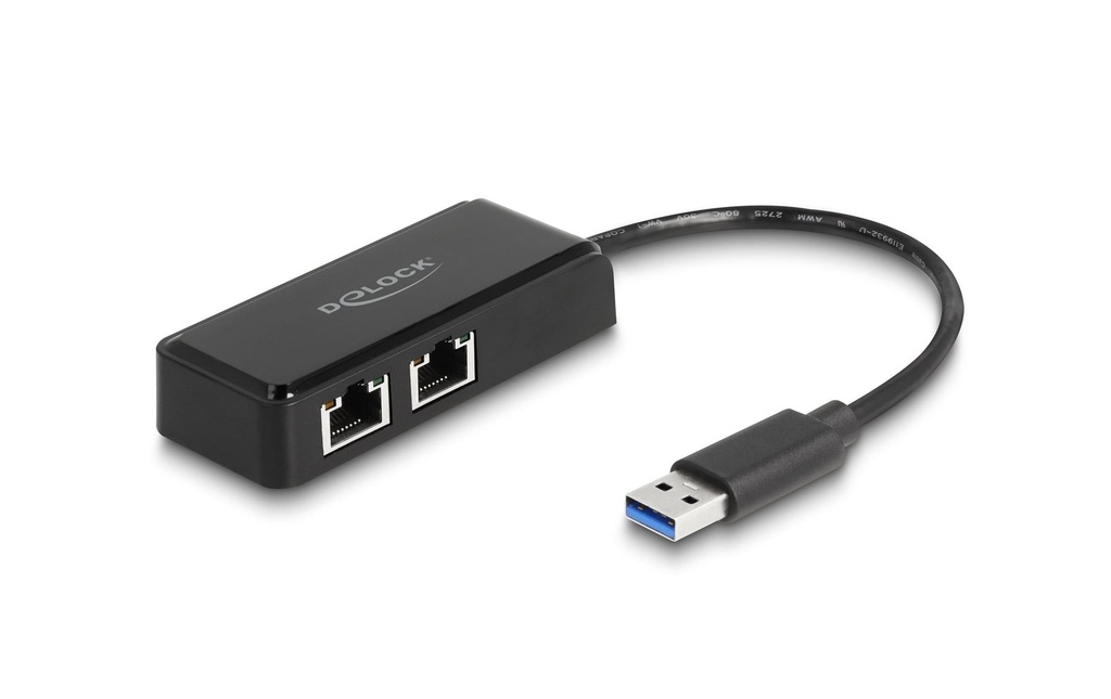 Delock Adaptateurs réseau USB Typ-A / Ports RJ-45 x 2