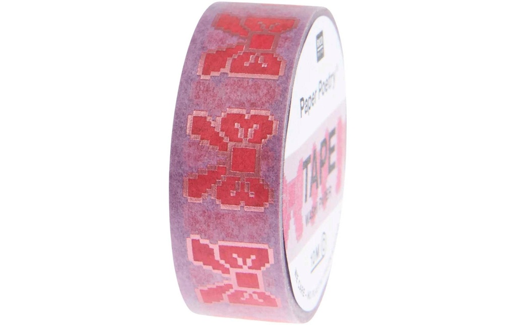 Rico Design Ruban Washi Ponçage Rose/Lilas