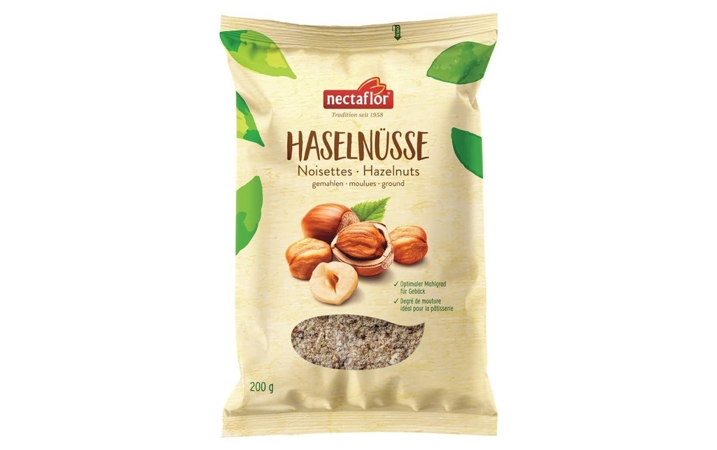Nectaflor Ingrédient de pâtisserie noisettes moulues 200 g