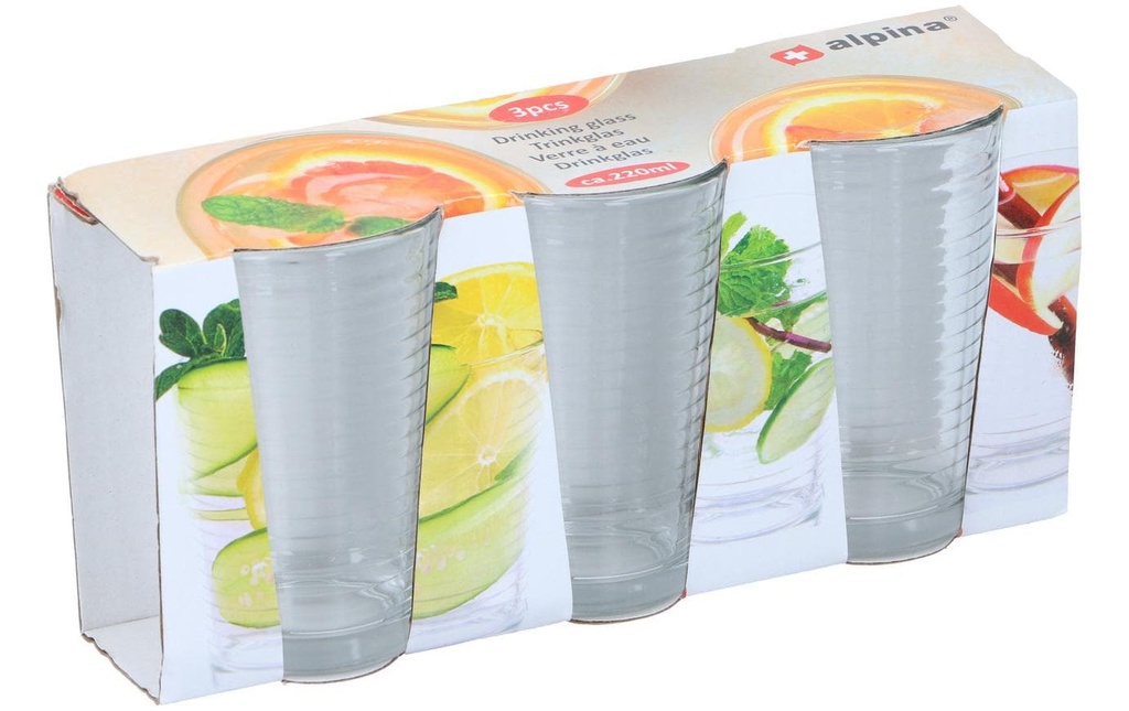 alpina Verre 220 ml, 3 Pièce/s, Transparent