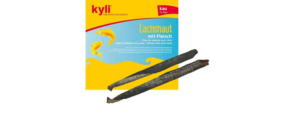 kyli Produit à mâcher  Peau de saumon avec chair 50 cm 2 pièces